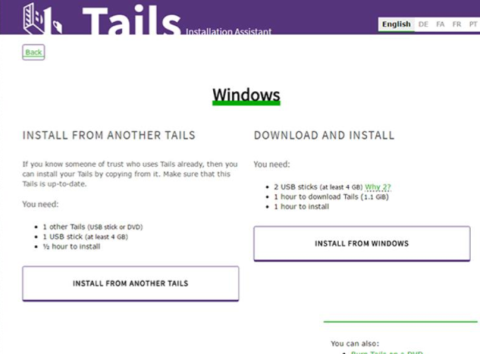 Install Tails OS